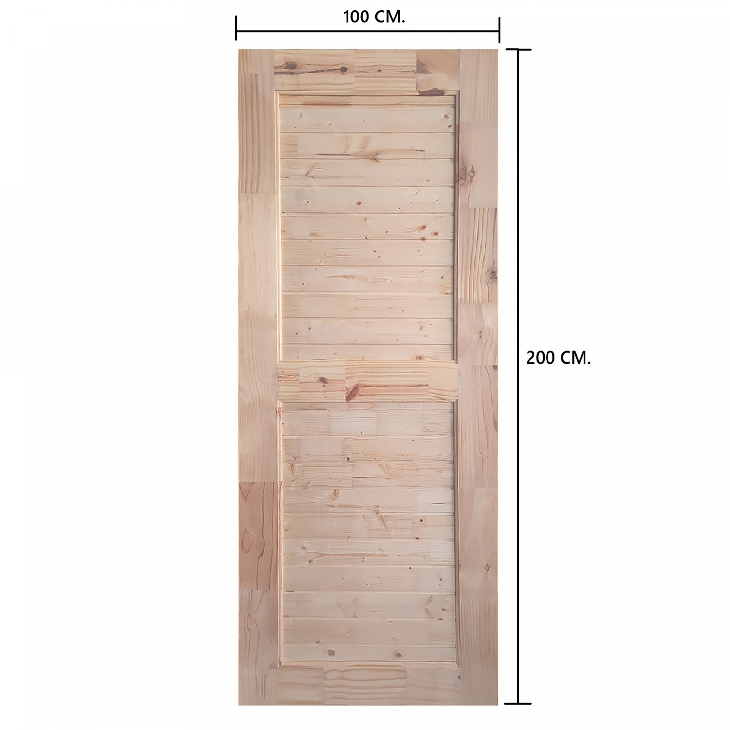 WINDOORS ประตูไม้สนNz ลวดลาย EXPO-79 ขนาด 100x200 ซม.