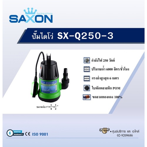 SAXON ปั๊มจุ่ม รุ่น SX-Q250-3