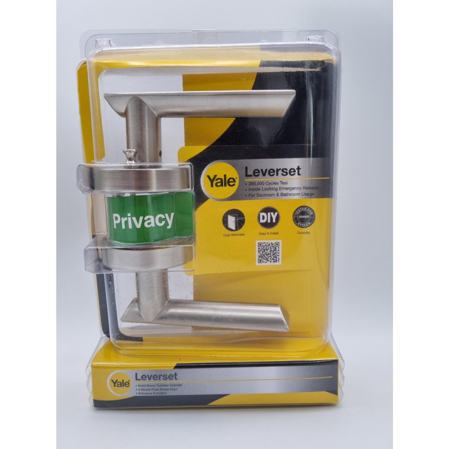 YALE มือจับก้านโยกห้องน้ำ พรีเมี่ยม ฝาครอบแบบกลม รุ่น L9162US15 สีนิกเกิ้ลด้าน