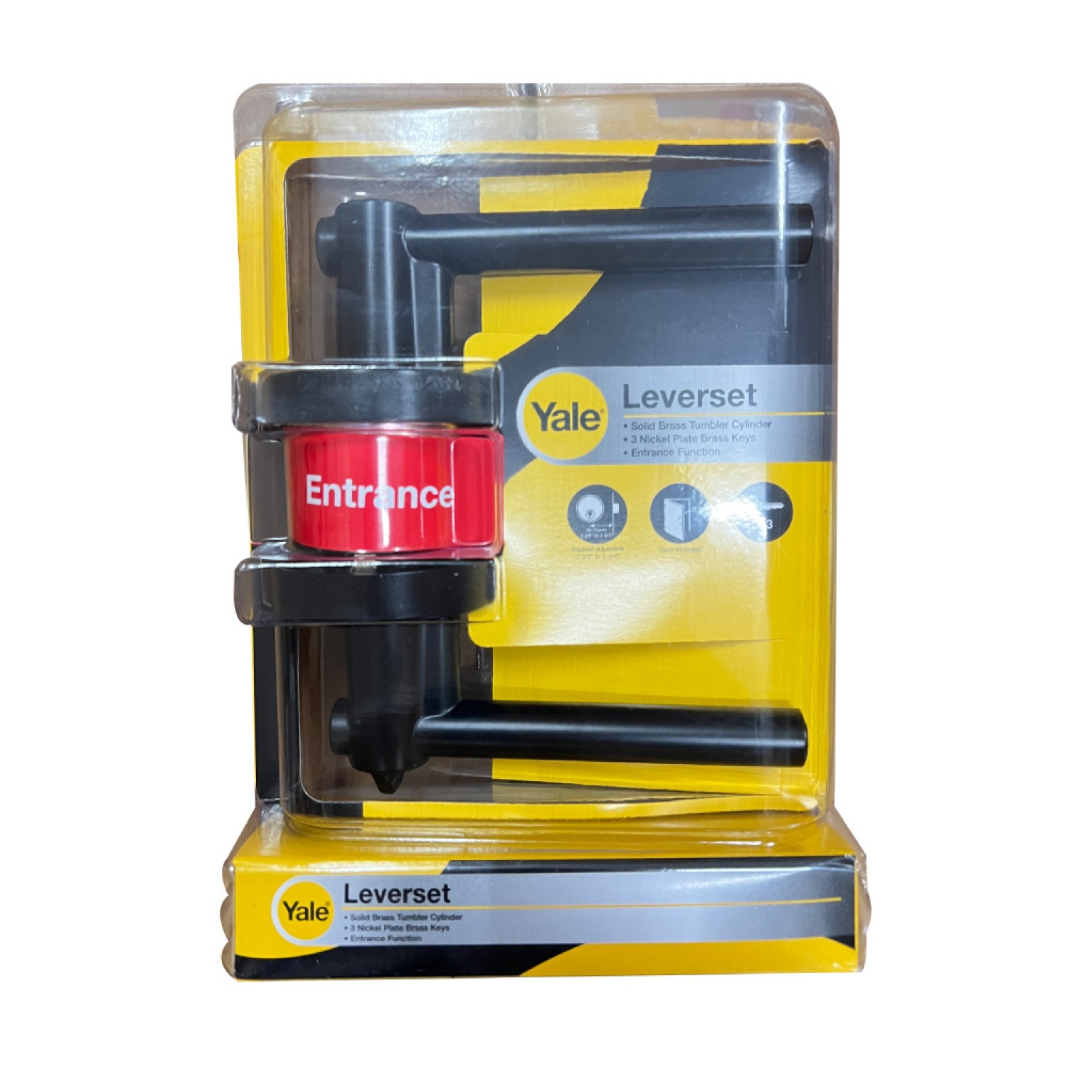 YALE มือจับก้านโยกห้องทั่วไป พรีเมี่ยม ฝาครอบแบบกลม รุ่น L9127US19  สีดำ