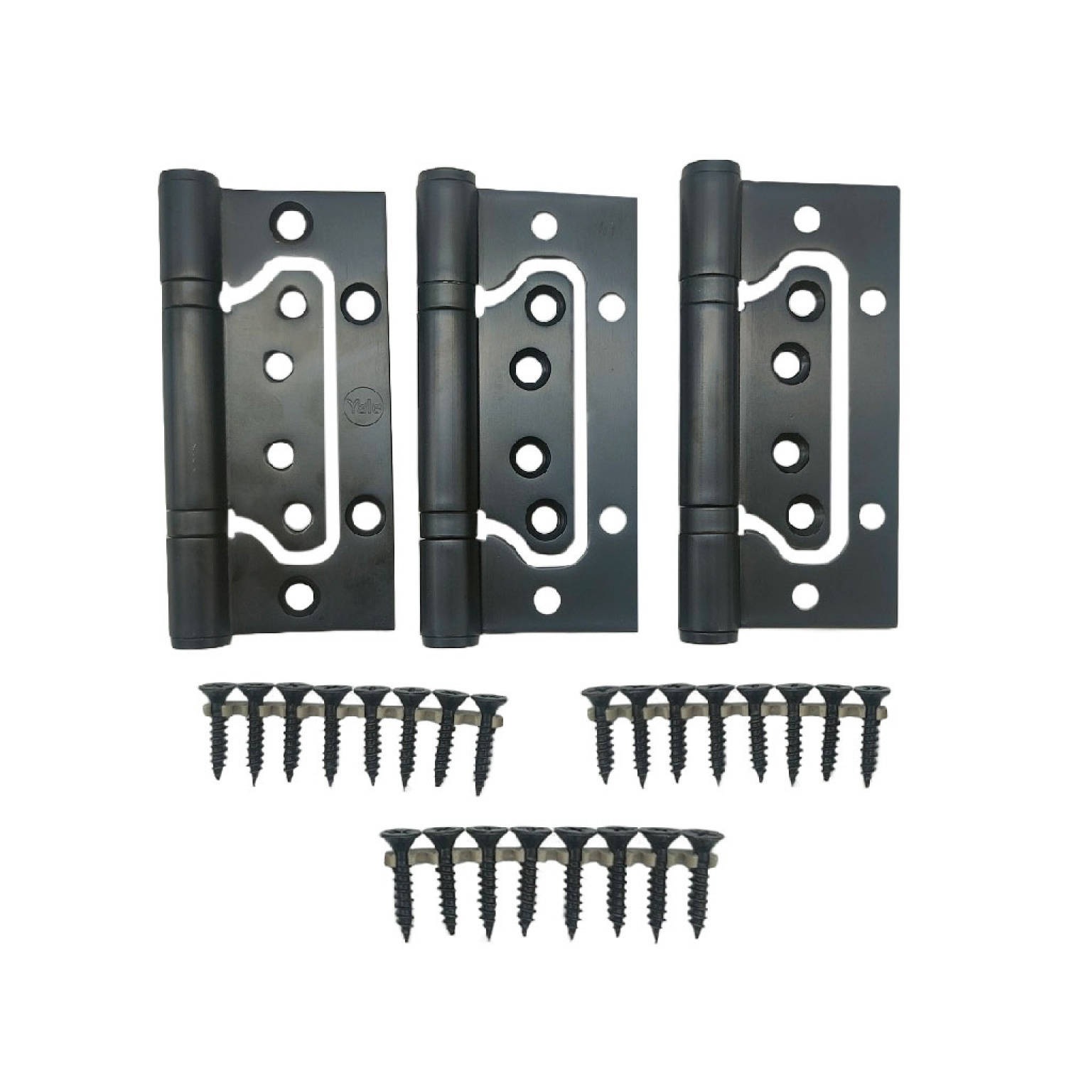 YALE บานพับประตูปีกผีเสื้อสเตนเลส  2แหวนลูกปืน 4x3x2.5มม.แพ็ค 3 รุ่น EFH4325BLKP3 สีดำ