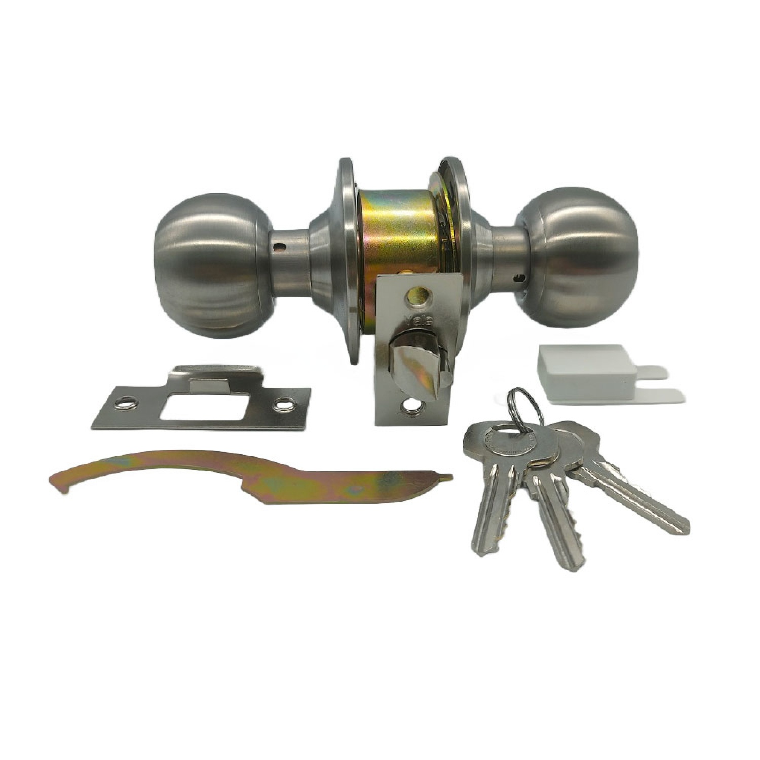 YALE ลูกบิดประตูระบบห้องทั่วไป หัวกลม จานใหญ่ รุ่น EKN-VCA5247US32D สีสเตนเลส