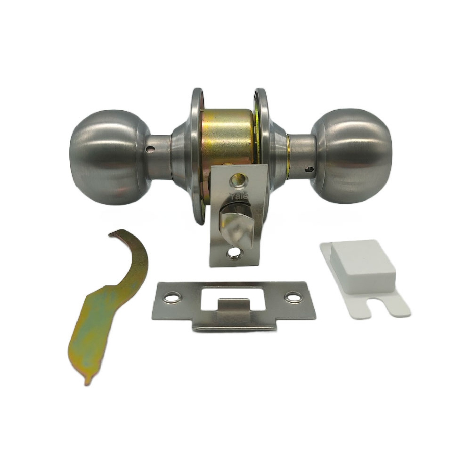 YALE ลูกบิดประตูระบบห้องน้ำ หัวกลมสเตนเลส จานใหญ่ รุ่น EKN-VCA5242US32D สีสแตนเลส