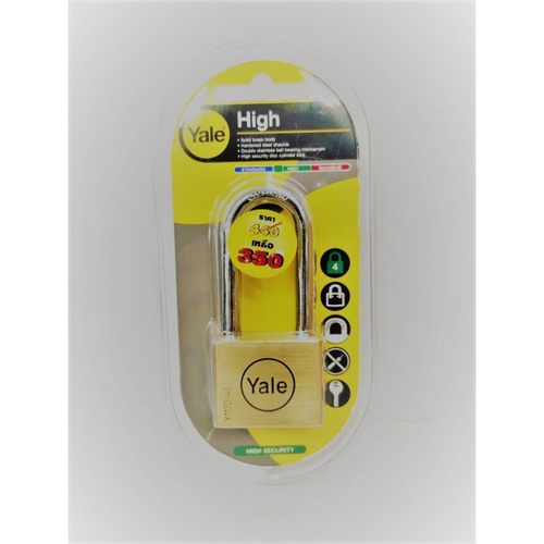 YALE กุญแจคล้องทองเหลือง ขนาด 40 มม.ห่วงยาว รุ่น Y117D/40/150/1 สีทองเหลือง