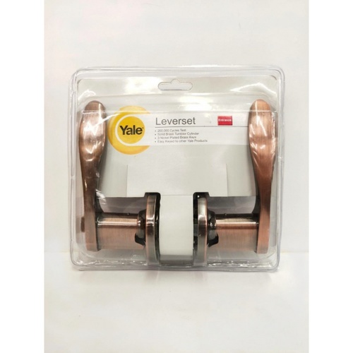 YALE มือจับก้านโยกห้องทั่วไป ฝาครอบแบบกลม รุ่น KL5327ETUS11 สีทองแดงรมดำ