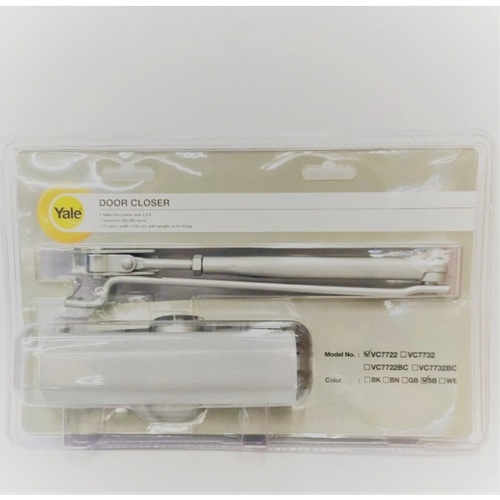 YALE โช๊คอัพประตูระบบตั้งค้างได้ รับน้ำหนัก 40-80 กก.รุ่น VC7722H-SB สีบรอนซ์