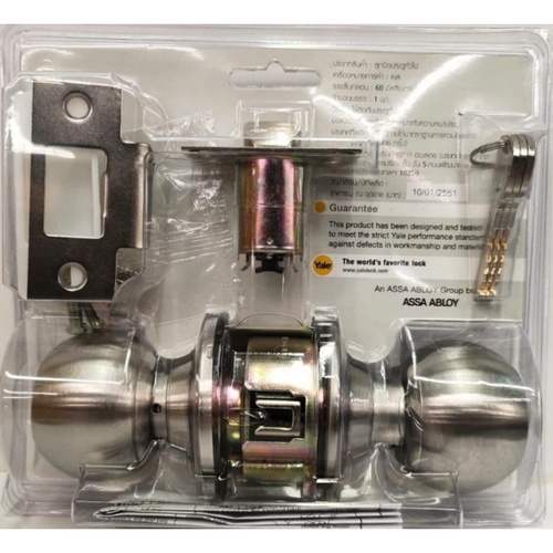 YALE ลูกบิดห้องทั่วไป หัวกลมสเตนเลส 304 จานใหญ่ รุ่น KN-VCA5227US32D สีสเตนเลส