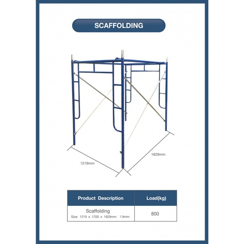 นั่งร้านเหล็ก-ครบชุด  หนา1.90มม.ขนาด 1700x1219x1829 มม.สีน้ำเงิน