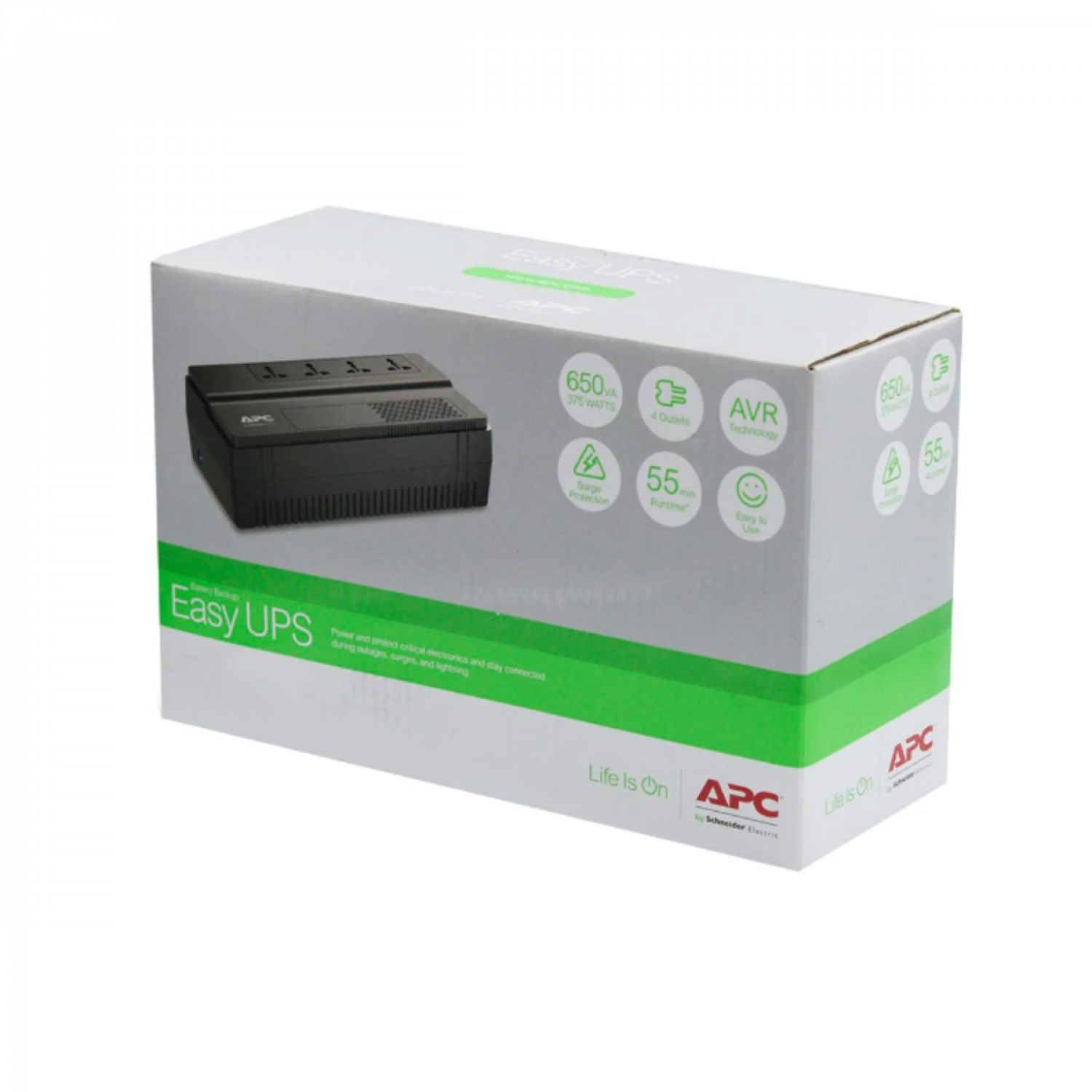 APC เครื่องสำรองไฟฟ้า EASY UPS APC 650VA 375 วัตต์ รุ่น BV650I-MST