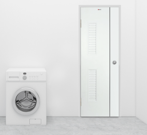 BATHIC ประตูยูพีวีซี BG6 70x200ซม. สีขาว (เจาะรูลูกบิด)