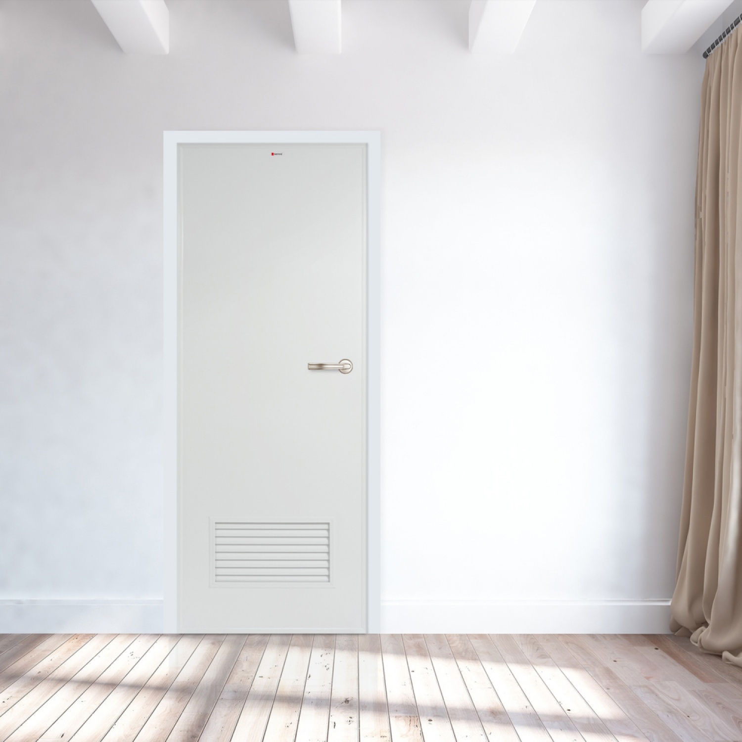 BATHIC ประตูพีวีซี BPC2 70x180 ซม. สีขาว (ไม่เจาะรูลูกบิด)