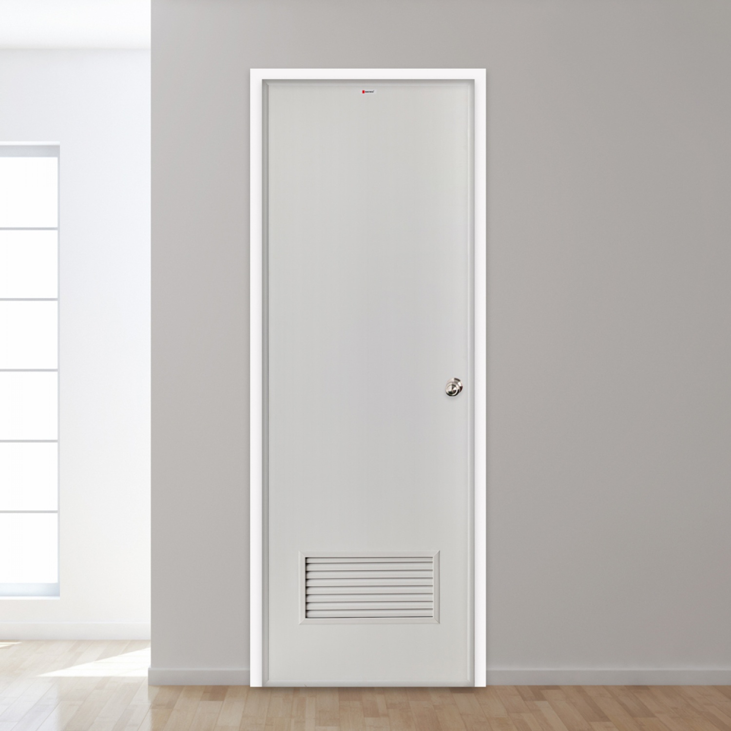 BATHIC ประตูพีวีซี BP2 70x180 ซม. สีเทา (เจาะรูลูกบิด)