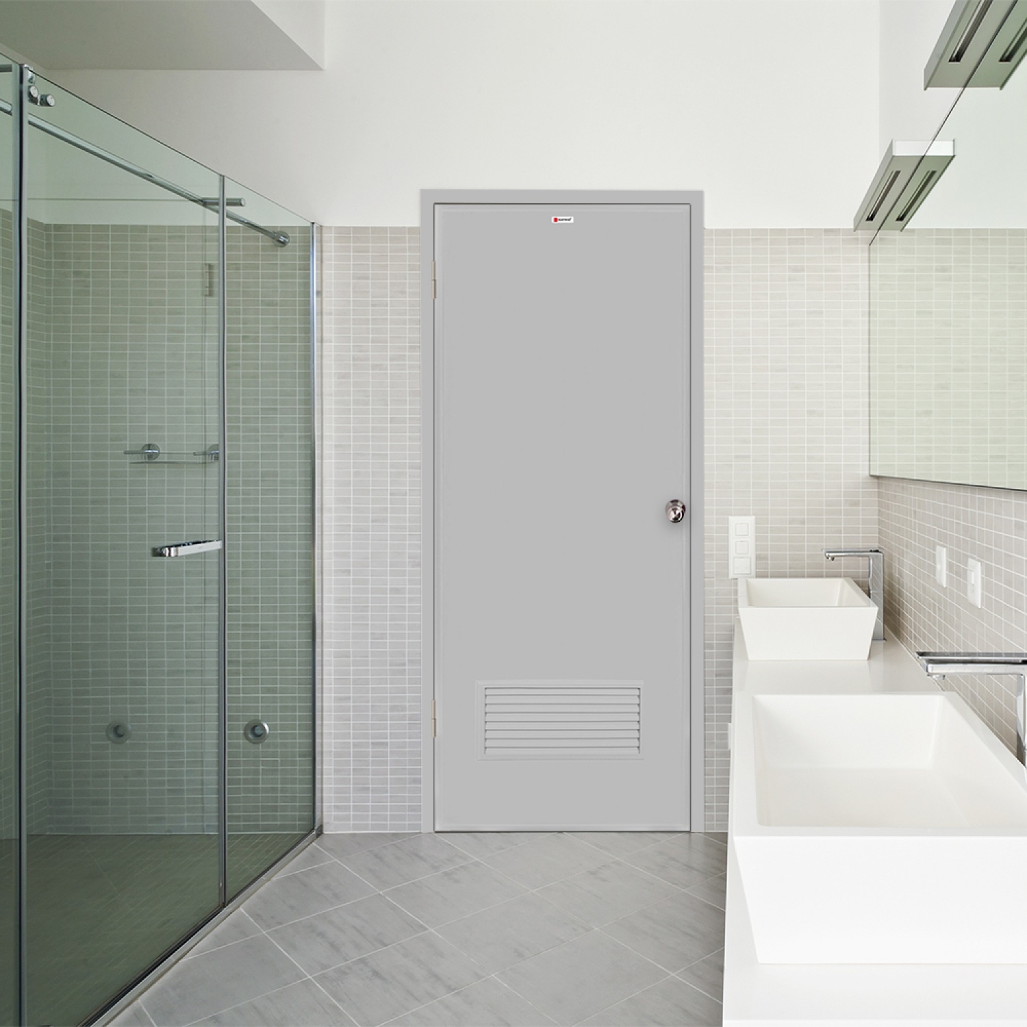 BATHIC วงกบประตู PVC  70x200 ซม.สีเทา