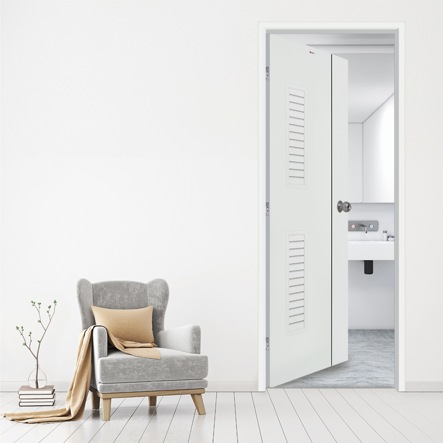 BATHIC วงกบประตู UPVC FU1 70x180 ซม.สีขาว