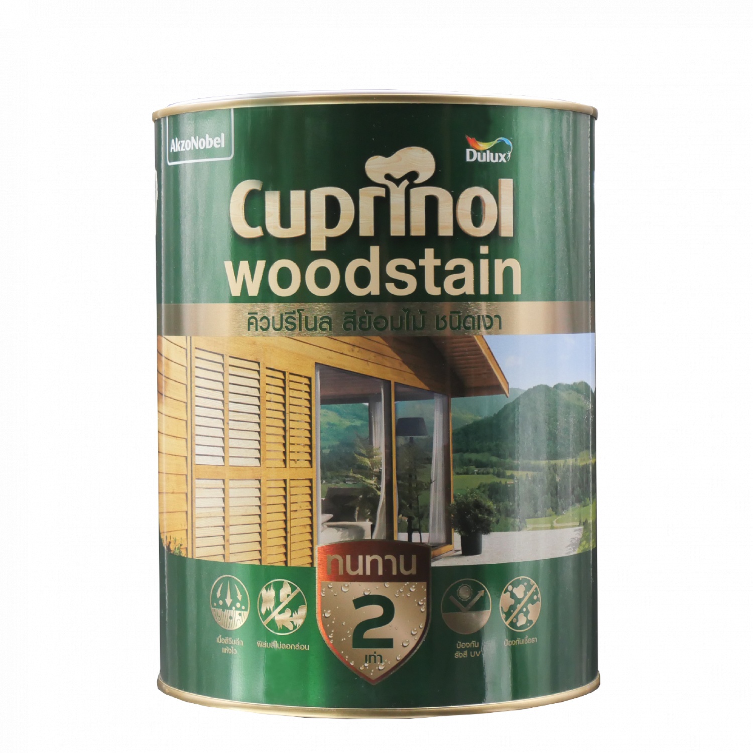 Dulux คิวปรีโนล สีย้อมไม้เงา ขนาด 1 กล. สีมะฮอกกานี