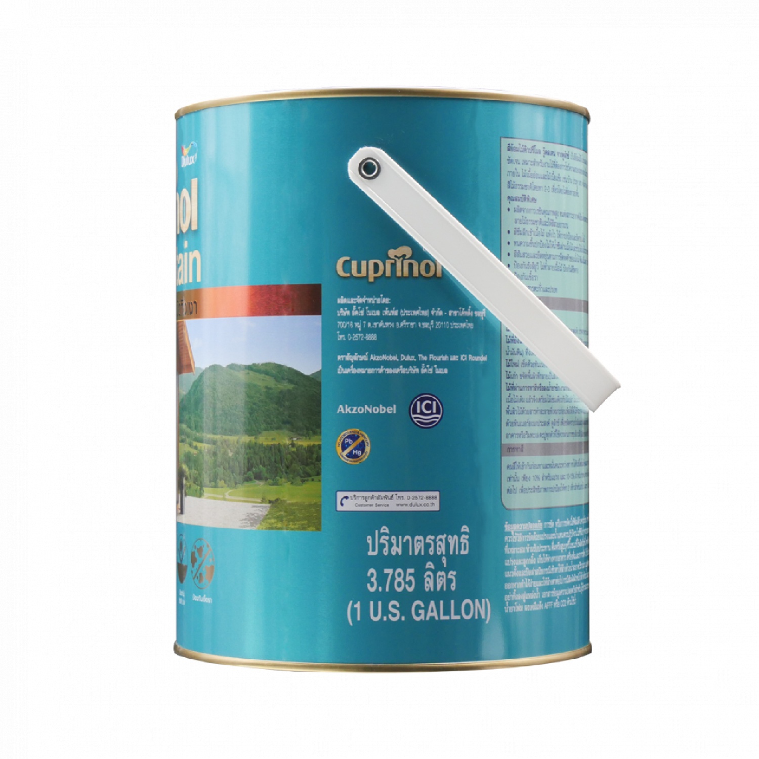 Dulux คิวปรีโนล สีย้อมไม้กึ่งเงา ขนาด 1 กล. สีไม้สัก