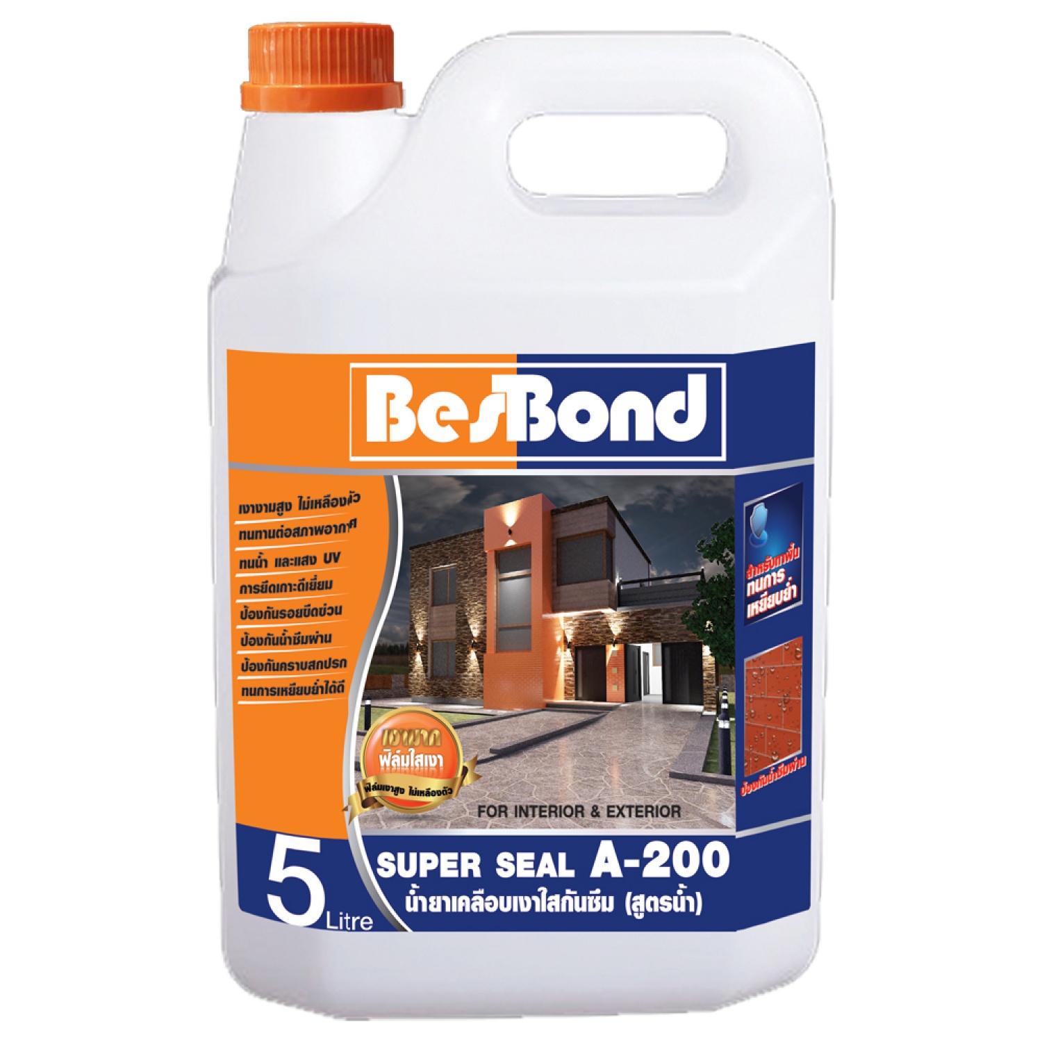 BESBOND น้ำยาเคลือบเงาใสกันซึม (สูตรน้ำ) A-200 ขนาด 5 ลิตร