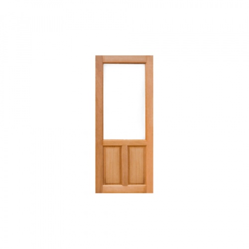 ประตูไม้สยาแดง ลูกฟักพร้อมกระจก 1ช่อง  80x200cm. MAZTERDOORS