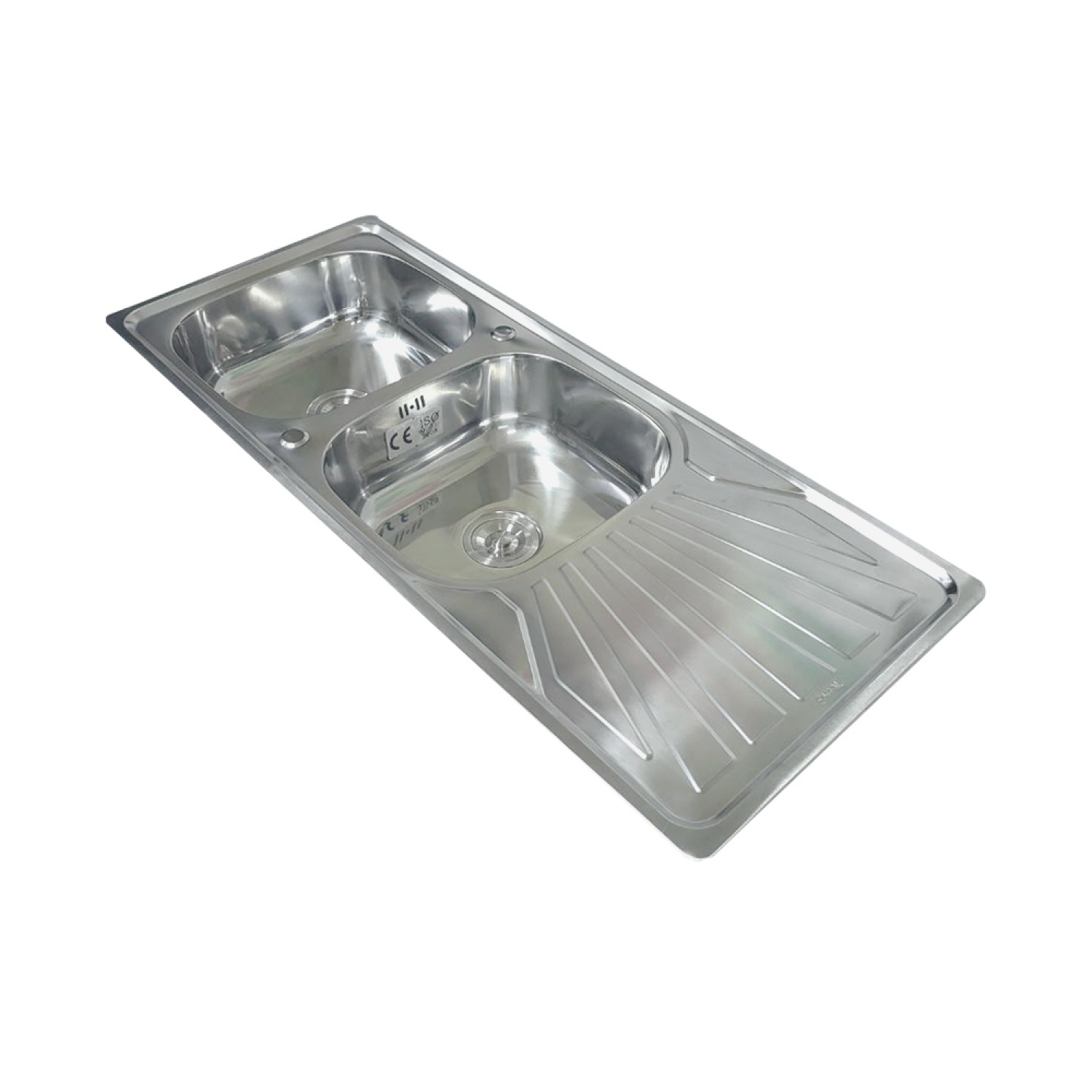 TECNOPLUS อ่างล้างจาน 2 หลุม 1 ที่พักSINK TNS 1202 สีโครเมี่ยม