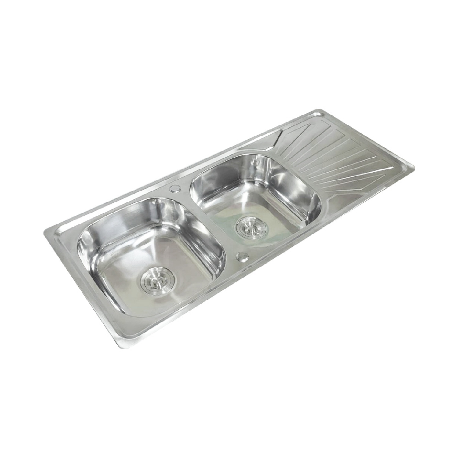 TECNOPLUS อ่างล้างจาน 2 หลุม 1 ที่พักSINK TNS 1202 สีโครเมี่ยม