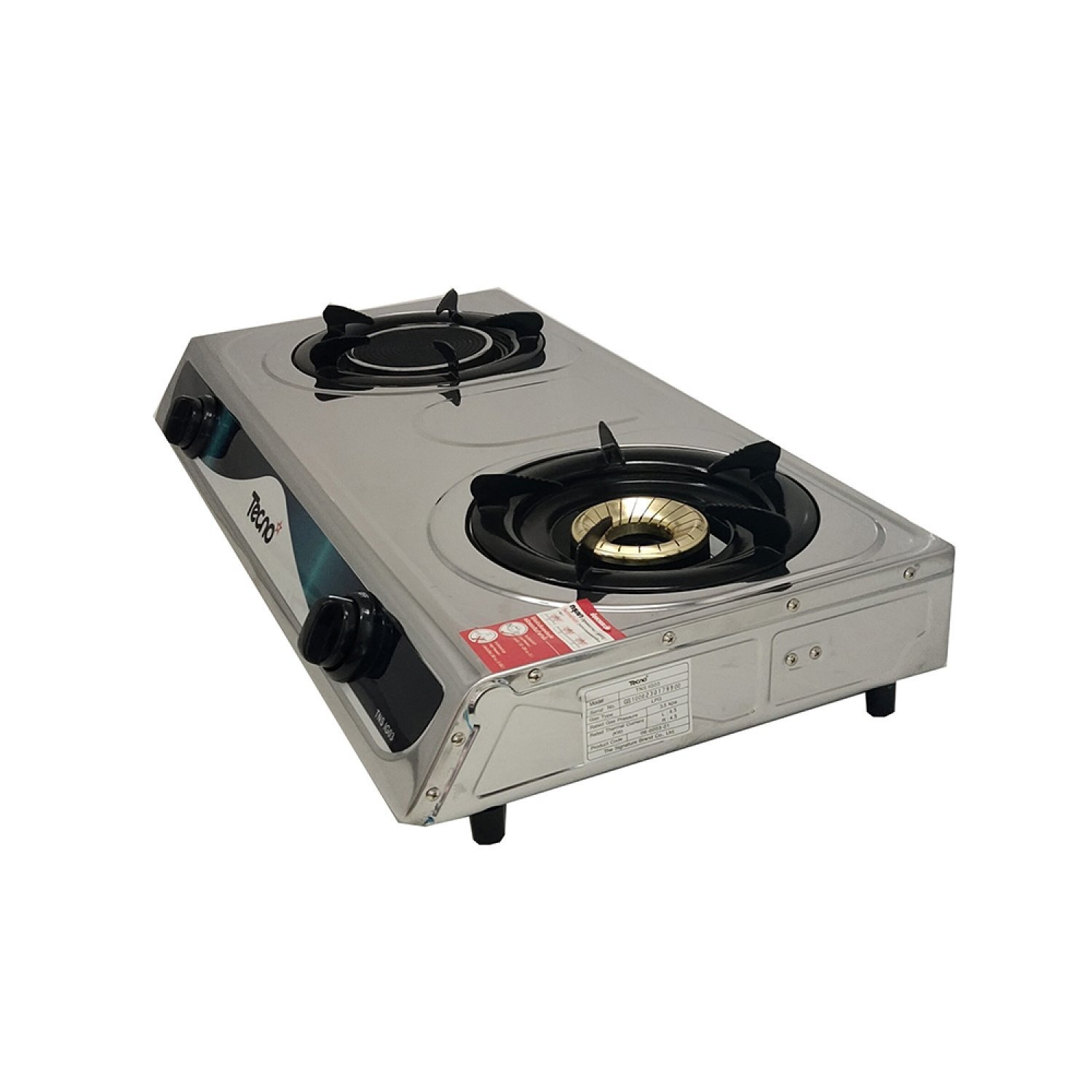 TECNOSTAR เตาแก๊สตั้งโต๊ะ 2 หัวเตาแบบผสม รุ่น TNS IG03 ขนาด71x37ซม. สีสเตนเลส