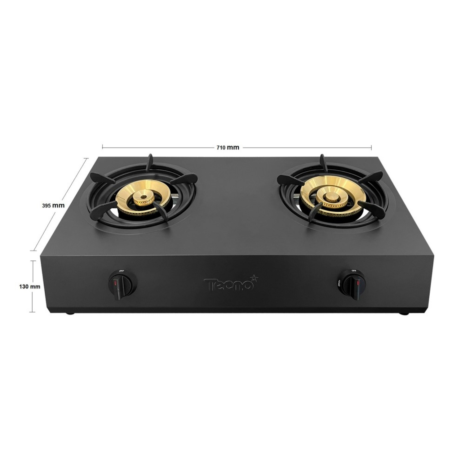 TECNOSTAR เตาแก๊สตั้งโต๊ะ  2 หัวเตา TNS Super Black 2 G สีดำ