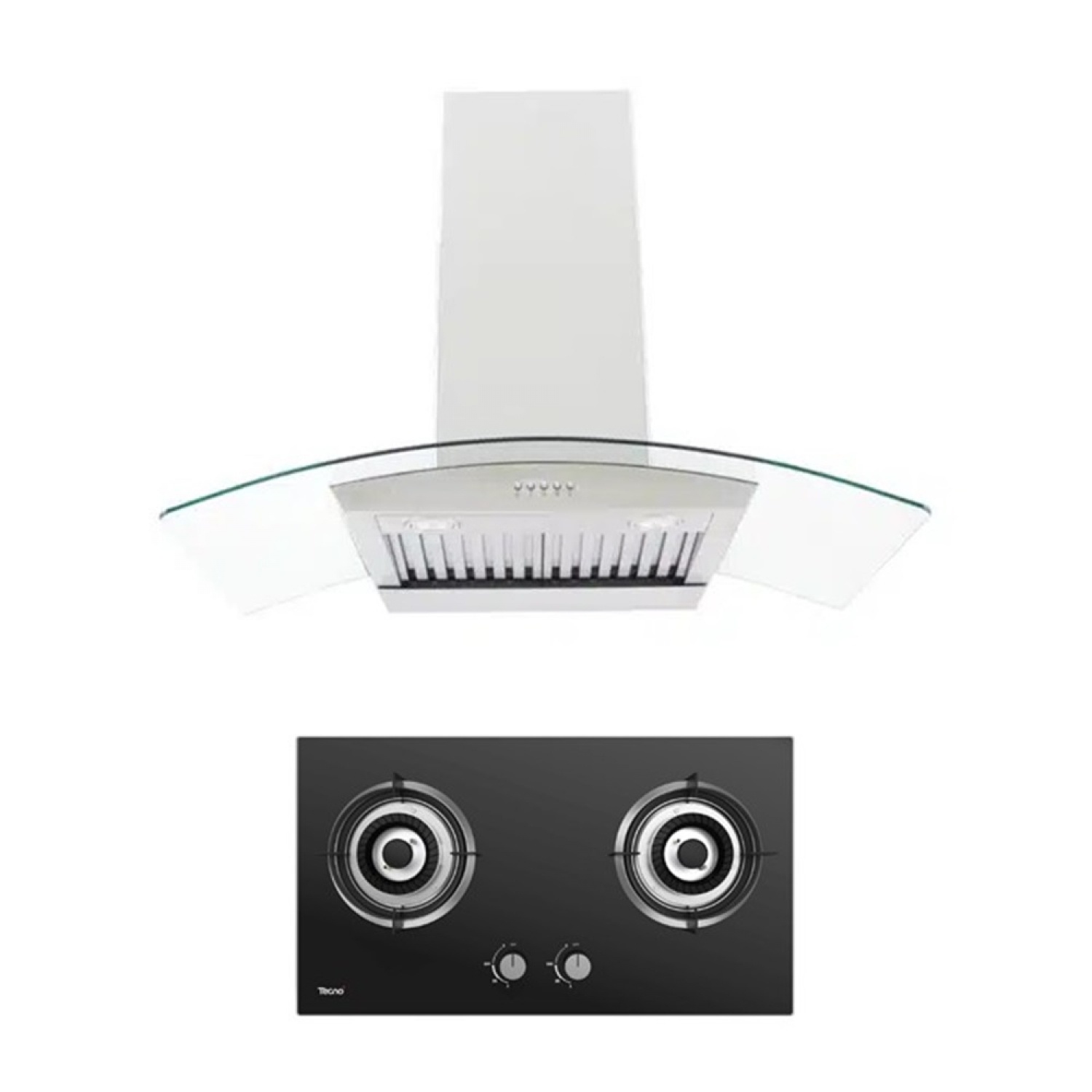 TECNOPLUS  ชุดเซ็ทเครื่องดูดควัน รุ่น TNP HD 90MA(02)+ เตาฝังหน้ากระจก TNS HB S1 GB