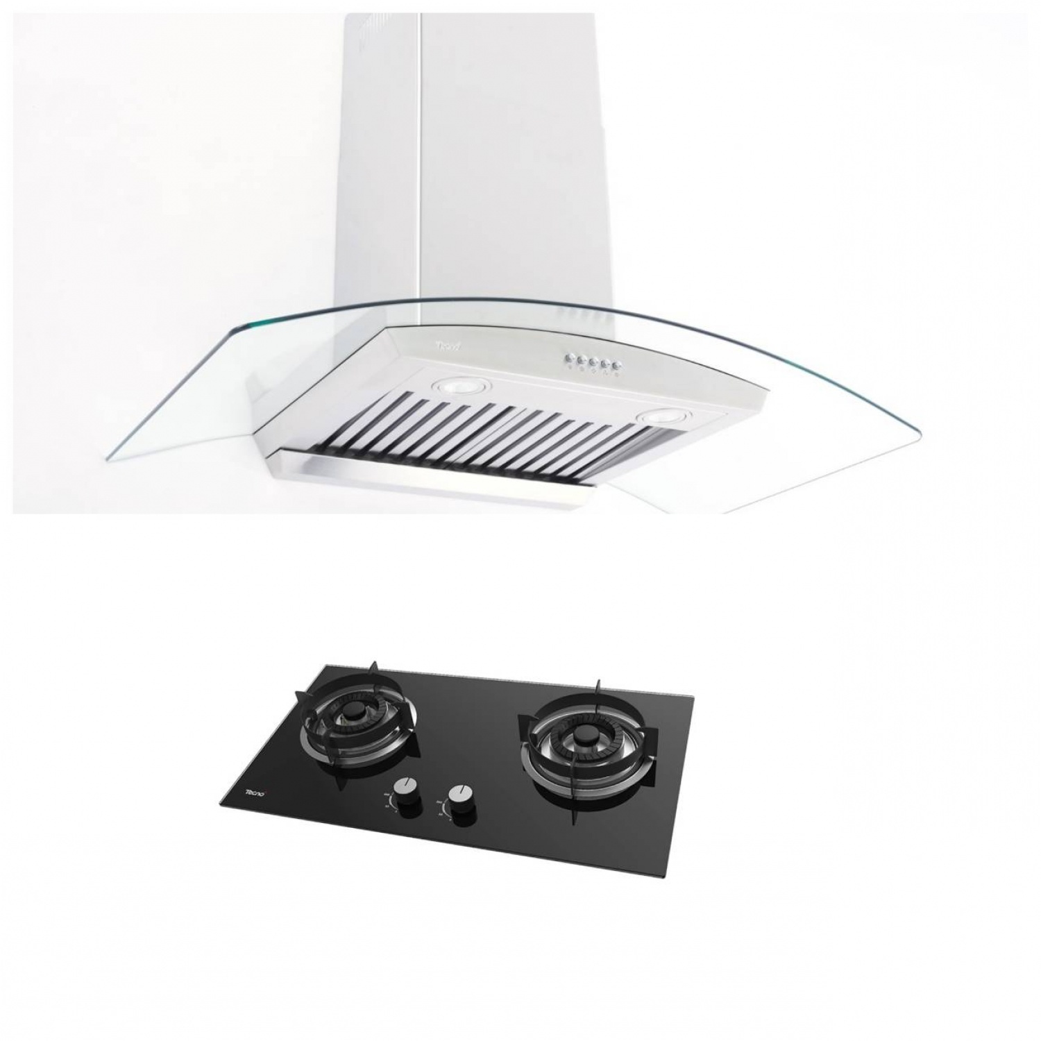 TECNOPLUS  ชุดเซ็ทเครื่องดูดควัน รุ่น TNP HD 90MA(02)+ เตาฝังหน้ากระจก TNS HB S1 GB