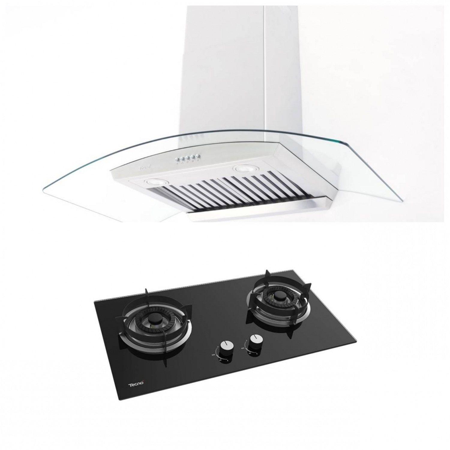 TECNOPLUS  ชุดเซ็ทเครื่องดูดควัน รุ่น TNP HD 90MA(02)+ เตาฝังหน้ากระจก TNS HB S1 GB