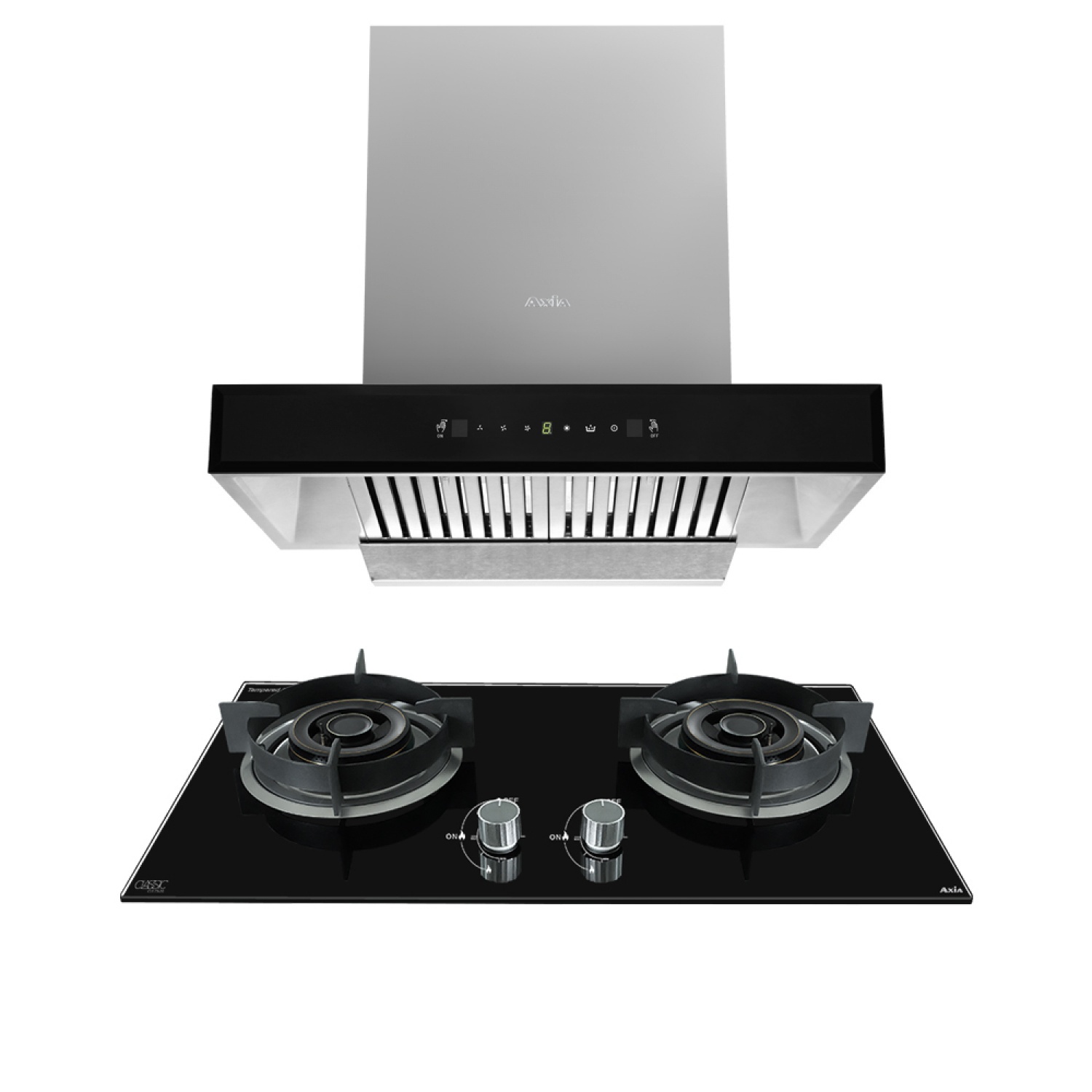 AXIA ชุดเซ็ทเครื่องดูดควันแบบกระโจม รุ่น C-SENSE 60 + เตาแก๊ส รุ่น CLS76-2G 