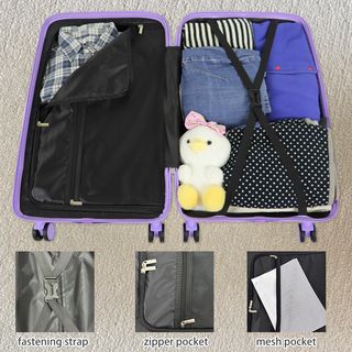 WETZLARS กระเป๋าเดินทาง ขนาด 24 นิ้ว  รุ่น Winter-02 ขนาด 26x42x65 ซม. สีม่วงโอโรล่า