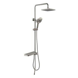 Verno ชุดฝักบัวเรนชาวเวอร์สเตนเลส 304 หัวเหลี่ยม 3 ระบบ รุ่น Aqua-HL02 ขนาด 30x36x115 ซม. สีเงินแฮร์ไลน์