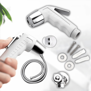 Iris ชุดสายฉีดชำระพร้อมสต็อปวาล์ว รุ่น 6FXQ003-3 ขนาด 8.7x131x3.2ซม. สีขาว