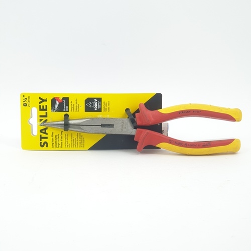 STANLEY คีมปากแหลมหุ้มฉนวนกันไฟ 8นิ้ว รุ่น 84-007