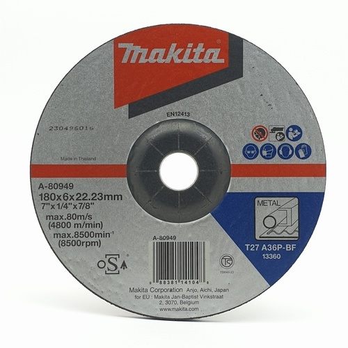 MAKITA ใบเจียรเหล็ก ขนาด 7 นิ้วx 6mm. รุ่น (A-80949)