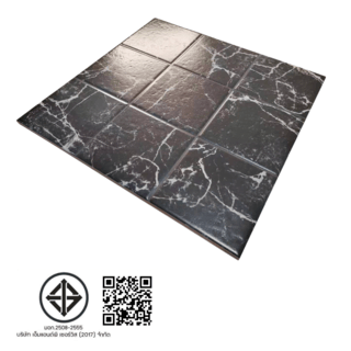 Marbella กระเบื้องเซรามิคปูพื้น 16x16 นิ้ว รุ่น บริค ดำ ZYB456 Matt (12P)