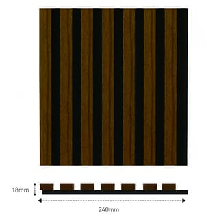 GREAT WOOD แผ่นระแนงอะคูสติก PVC รุ่นJF401-XG-2 ขนาด 300x18x2400mm.สีWalnut Brown