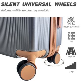 WETZLARS กระเป๋าเดินทางแบบด้านจับยาว ขนาด 24 นิ้ว  รุ่น Jasper-02 ขนาด 23x37x55 ซม. สีเทาเข้ม