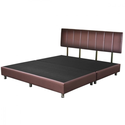 TRUFFLE ฐานเตียงรุ่น Domon 5 ฟุต PVC สีน้ำตาลเข้ม