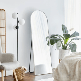 Nice กระจกมีกรอบอะลูมิเนียมตั้งพื้น รุ่น โอลีเวีย-ซิลเวอร์ ขนาด 40x150 ซม. สีเงิน