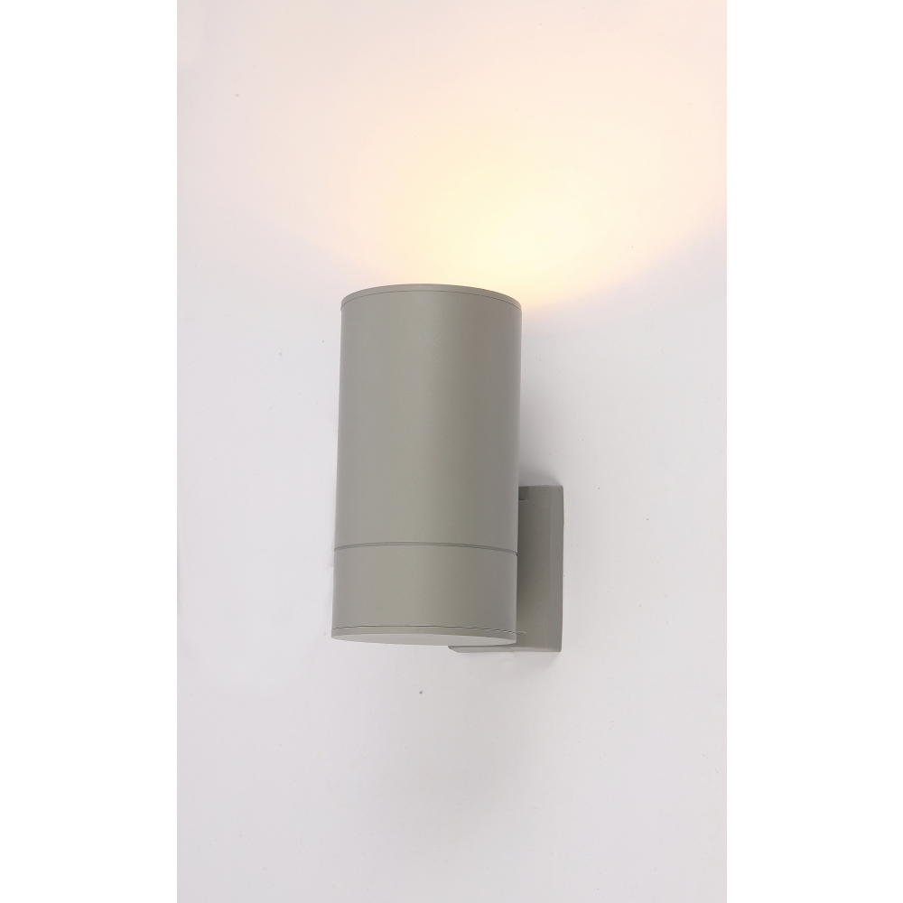 EILON โคมไฟติดผนังโมเดิร์น ทรงกระบอกกลม E27 ขนาด 10.8x20cm IP65 รุ่น MVW002-S(G) สีเทา