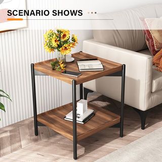 DELICATO โต๊ะกลาง รุ่น COMBINE-03 ขนาด 40x40x60 ซม. สีวอลนัท 