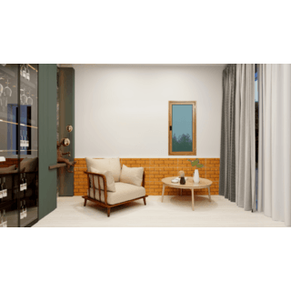 WELLINGTAN หน้าต่างอลูมิเนียมบานเปิด N-ACG0611 60x110CM สีไม้ พร้อมมุ้ง