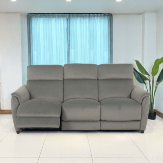 Relax studio โซฟาหนังสังเคราะห์ปรับระดับไฟฟ้า 3 ที่นั่ง ขนาด 205x98-156x100 ซม. รุ่น Orchard  สีเขียวอมเทา