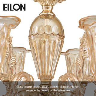 EILON โคมไฟแขวนช่อคริสตัล ขนาด 70*50cm รุ่น MD8064-6 สีทอง