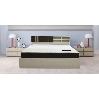 DELICATO เตียงนอน รุ่นมาลีน ขนาด6 ฟุต สีเมเปิ้ล/ผ้าเทา