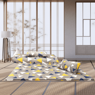 TRUFFLE ปิกนิคใยสังเคราะห์ พร้อมหมอน1ใบ หนา 2 นิ้ว ขนาด 5ฟุต สีเทา