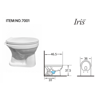 Iris สุขภัณฑ์นั่งราบแบบราดน้ำ รุ่น  เซฟ Save IR-7001