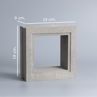 วีบล็อค อิฐบล็อกช่องลมลาย ลายสี่เหลี่ยมพลัส ขนาด19x19x9ซม.