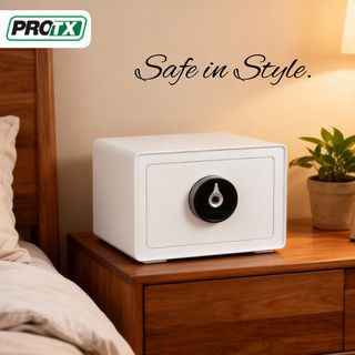 PROTX ตู้เซฟสแกนลายนิ้วมือ รุ่น F1021S ขนาด 25x35x25 ซม. สีขาว น้ำหนัก 10 KG